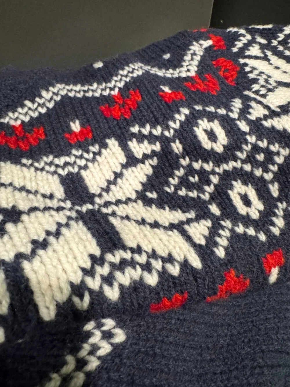 L.L.Bean Classic Ragg Wool Fair Isle Henley Sweater Men’s XL Navy (NWT)